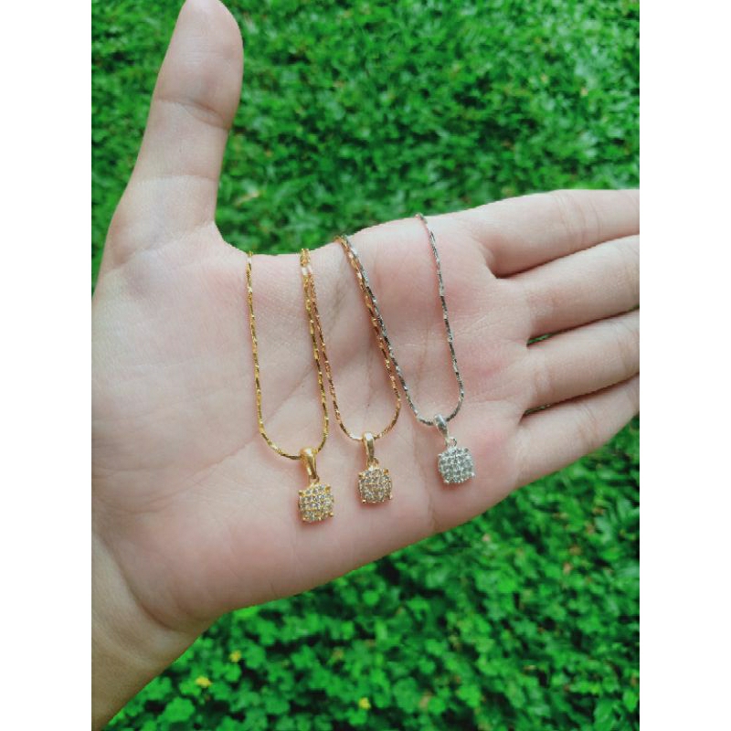 kalung rantai kasandra lilit+liontin bulat di*r mp/perak asli silver 925 lapis emas/perhiasan fashion wanita terbaru