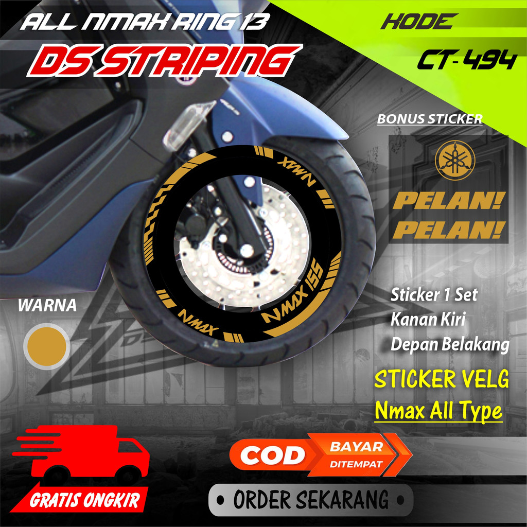 Ct-494 Stiker Cutting Pelek motor variasi Nmax Ring 13
