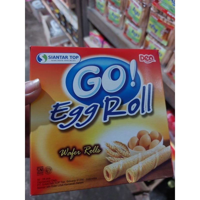 

Go Egg Roll Wafer Telur Gulung Roll Siantar Top Box 24 Pcs 6 Gr