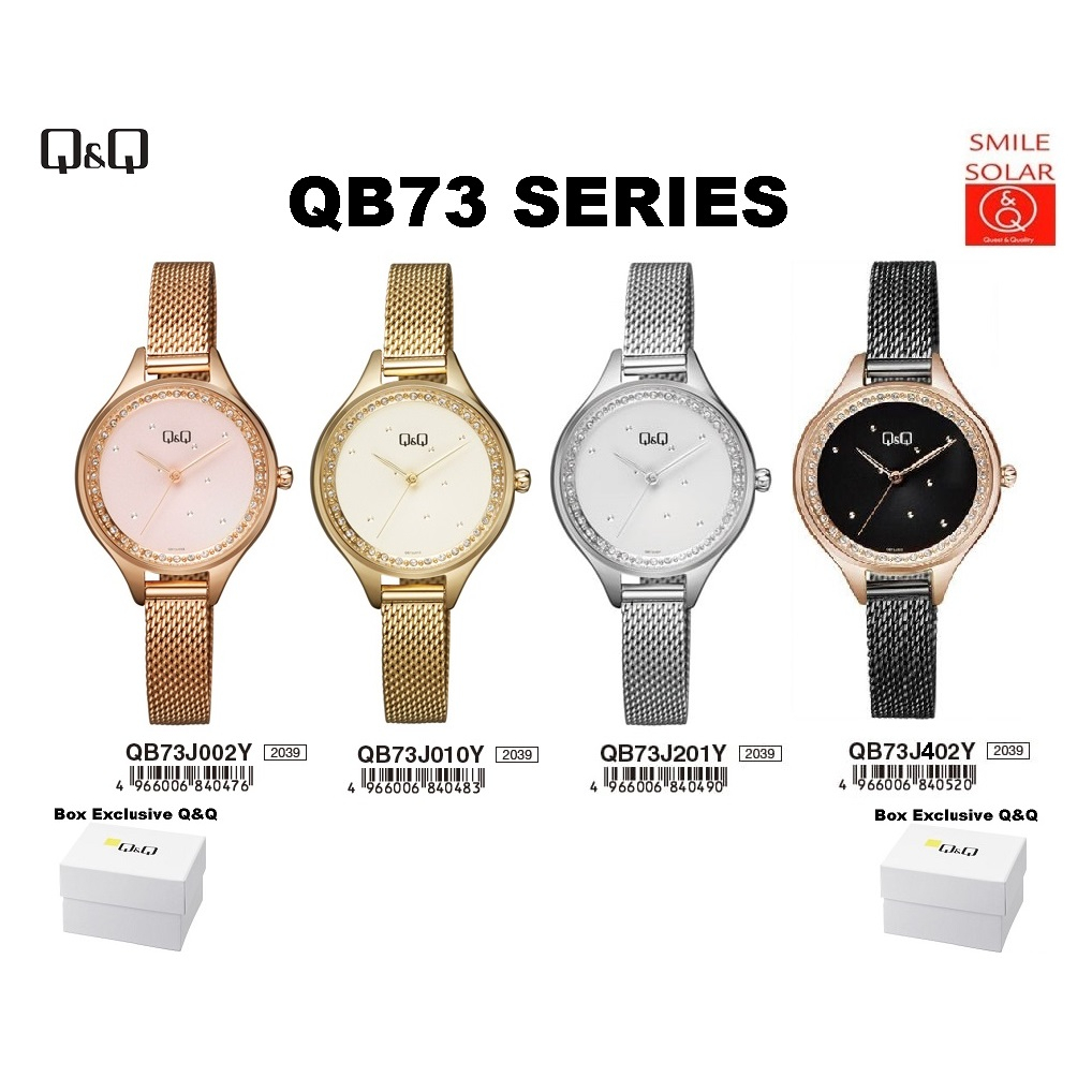 Jam Tangan Wanita Classic Casual Business Rantai Stainless Steel Analog Original Q&amp;Q QnQ QQ S305 QB73 Series