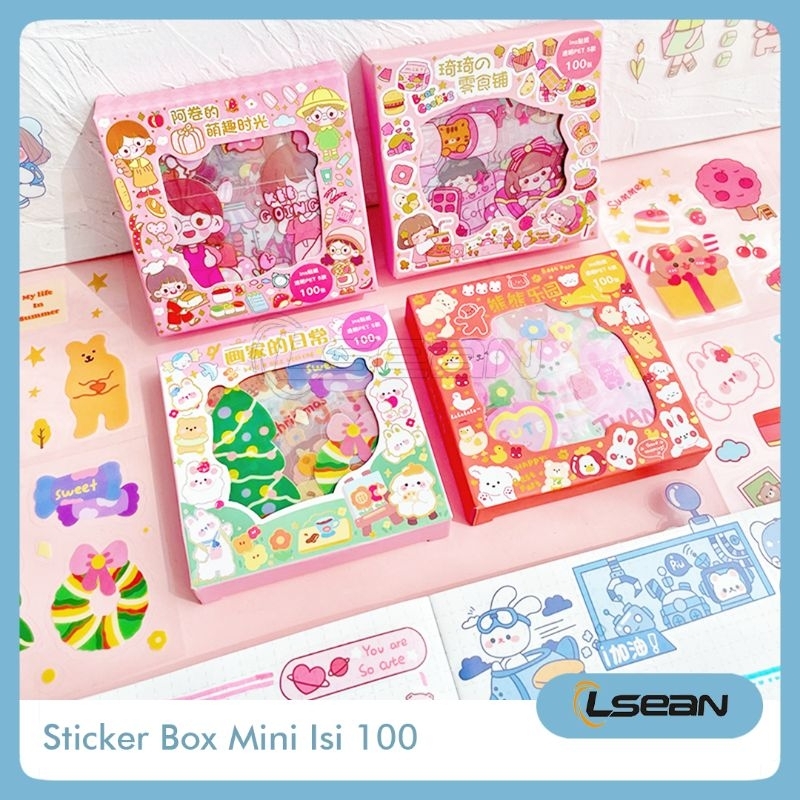 MINI Sticker Box Jurnal Dekorasi DIY Stiker Korea Deco Lucu Anti Air Aesthetic PVS Isi 100