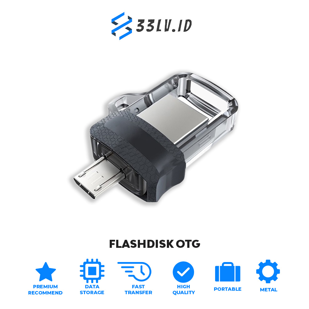 【33LV.ID】flashdisk otg 32gb/64gb usb flash drive 130m/s usb 3.0 【black/gold】