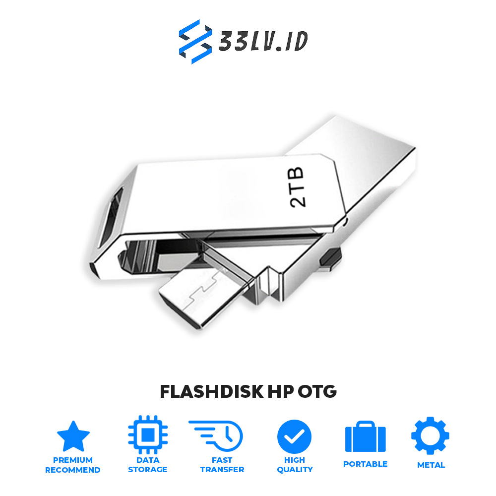 【33LV.ID】Flashdisk OTG Mini HP 1TB/2TB Micro USB Flash Drive Metal Waterproof High Speed