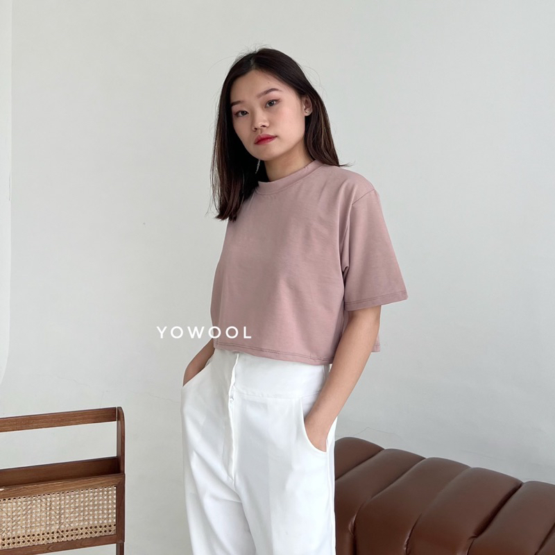 Lora Basic Top/Atasan Lengan Pendek Wanita Basic Casual Outfit