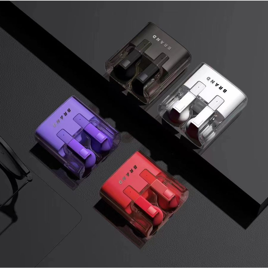 G65 Transparent Macaron Wireless Headset TWS Gaming Earphone Half Ear Noise Reduction