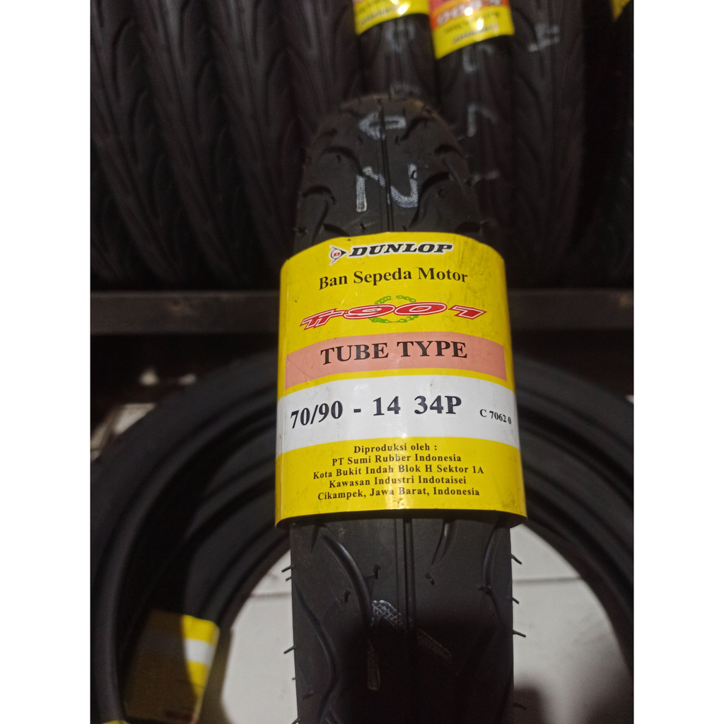 Ban Luar Dunlop Ring 14 Uk (70/90-14, 80/90-14, dan 90/90-14) Tidak Tubless