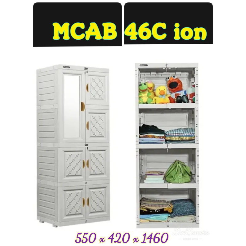 lemari pakaian 4 tingkat napolly, rak pakaian plastik