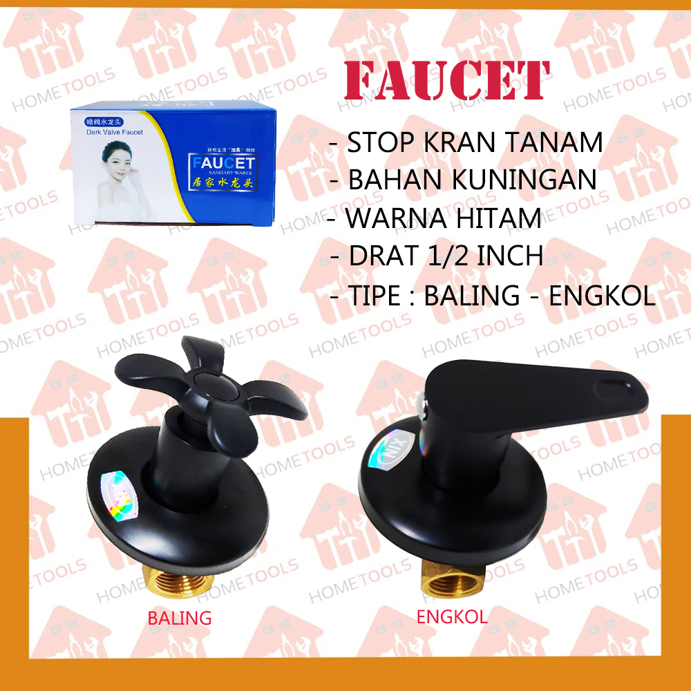 Stop Kran Tanam Kuningan FAUCET Kran Cabang Tanam Hitam BALING-ENGKOL