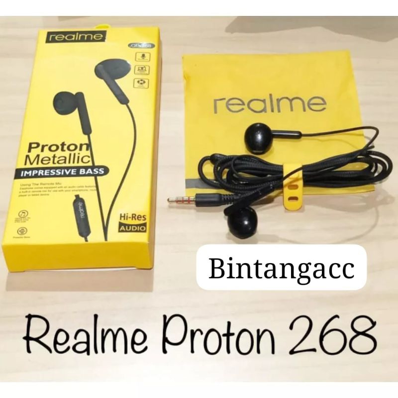 HANDSFREE HEADSET PROTON REALME METALIC R-268