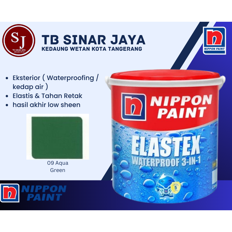 Cat Pelapis Kedap Air Nippon Paint Waterproofing 20kg - 09 Aqua Green