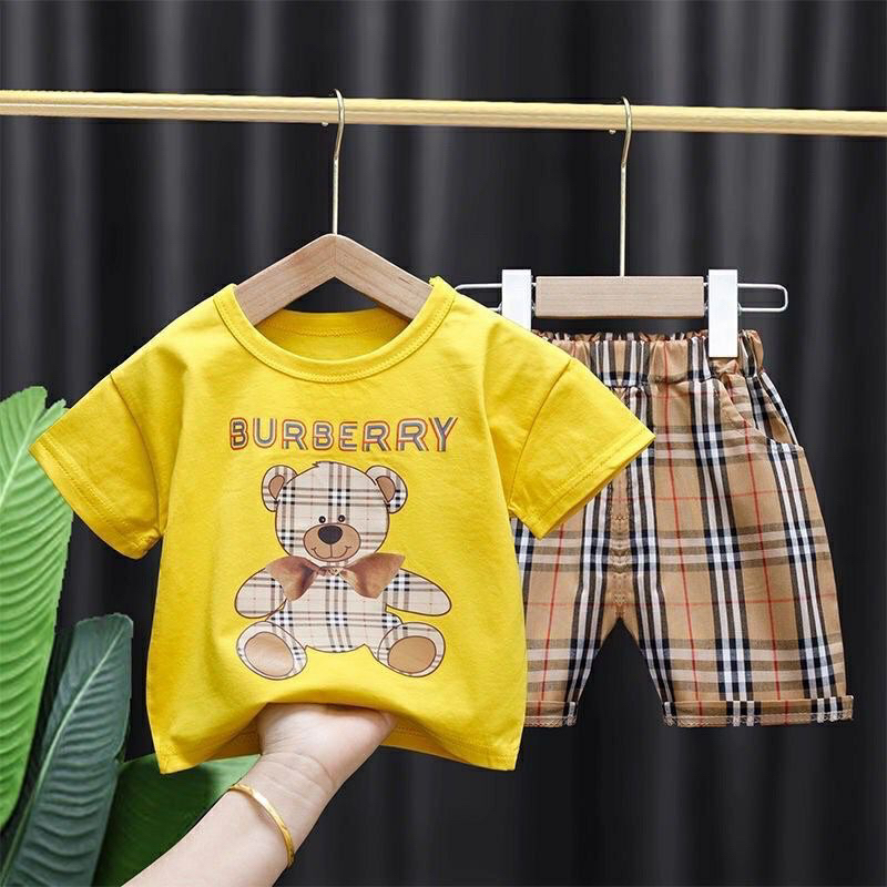 Setelan Bayi Newborn Burbery Bear Arabella 6-24 Bulan Import Premium