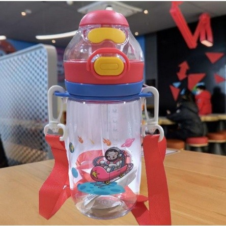 DEOS--BOTOL MINUM WITH TALI KODE 2681 +SEDOTAN/BOTOL MINUM ANAK MOTIF KARAKTER ASTRONOUT