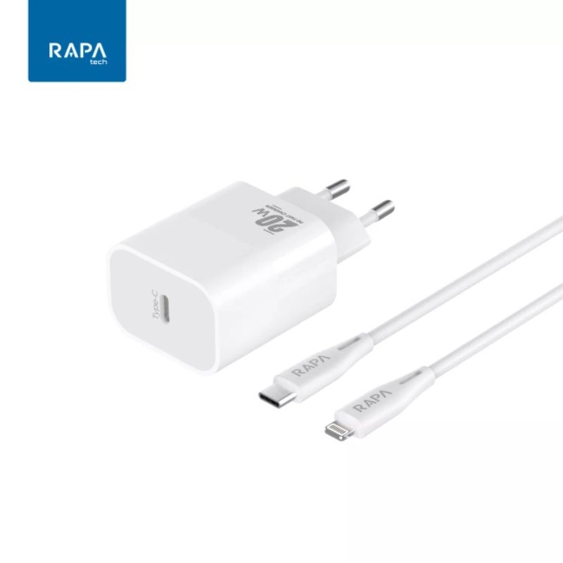 RAPAtech DC6064 Fast Charger with USB-C to Lightning 27W MFI Cable