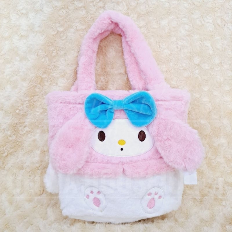 Tas Tenteng My Melody Pink Putih No Rest Tas My Melody Twotone Bulu