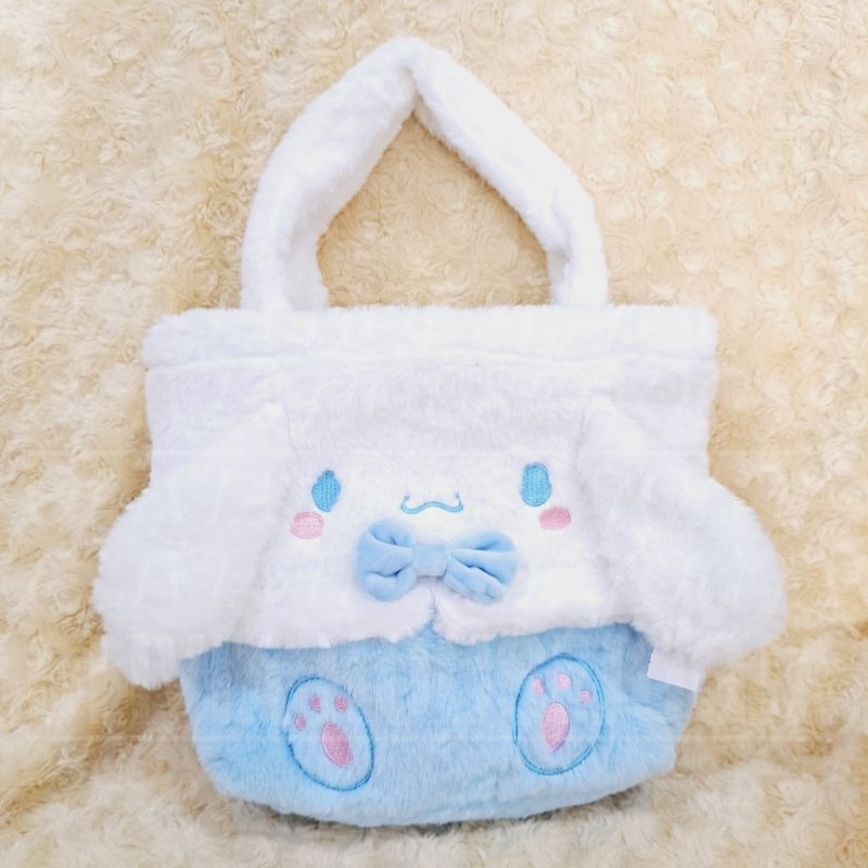 Tas Tenteng Cinnamoroll Putih Biru Bulu No Rest Tas Cinnamoroll Twotone Bulu
