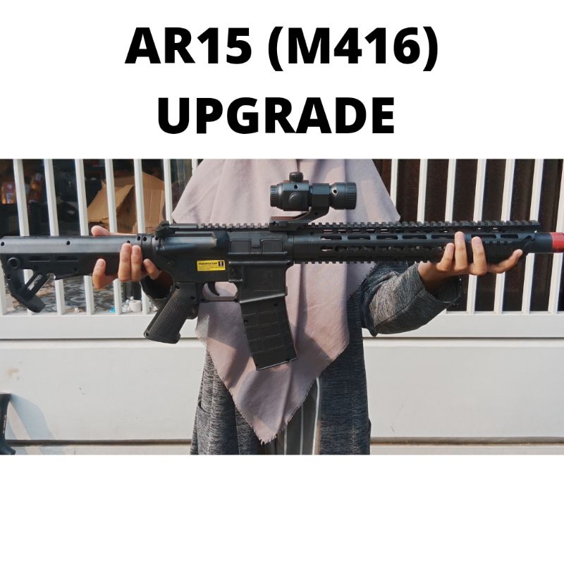 +PEMBERAT MAINAN AR15(M416) REPAINT FULL BLACK STANDAR SNI