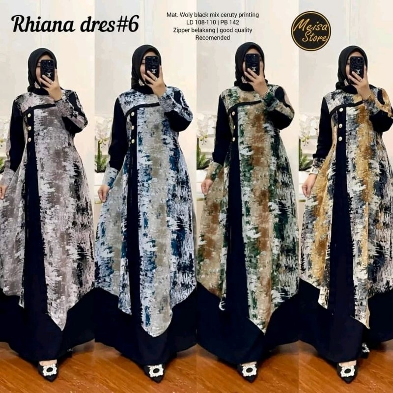 RHIANA DRESS #6 by MEISA/wollyblack mix ceruty printing