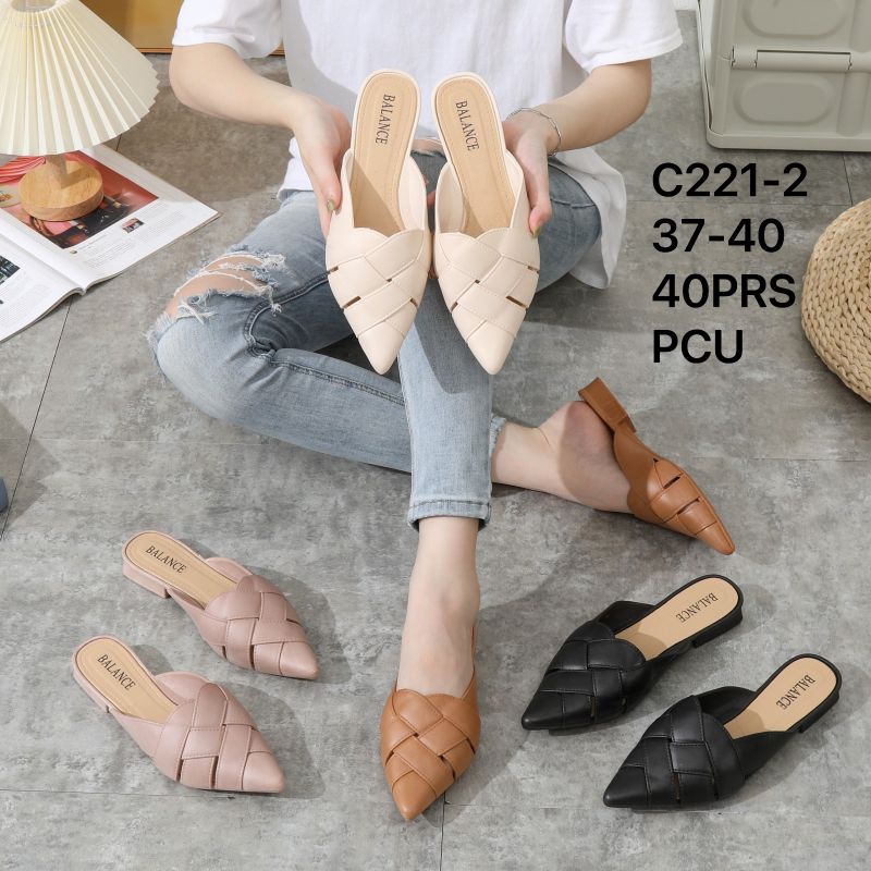 Sandal Wanita Mules Selop Slip On Mary Jane Blc C221