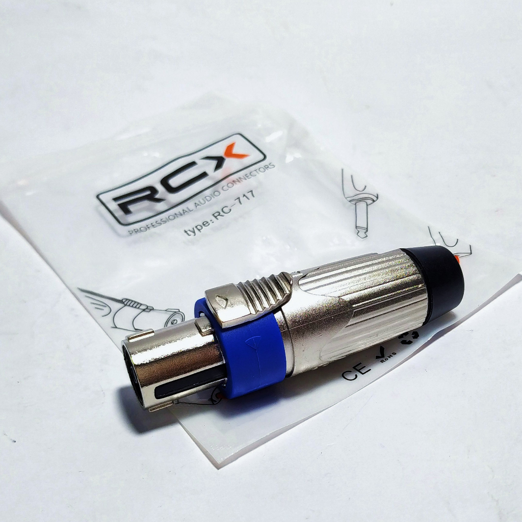Jack Spikon Speakon RCX RC-717  Bahan Nickel Full Besi Jek Spicon 4 Pole Original