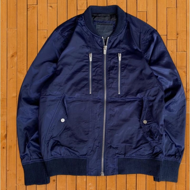 Jaket Bomber Casual Taslan Zara Man Size L Second Original