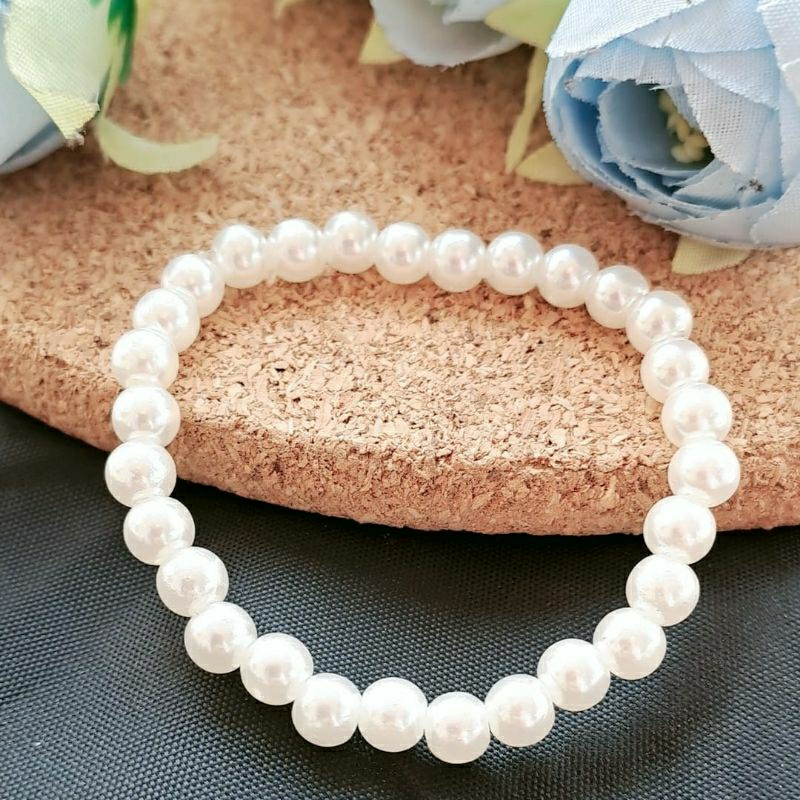 Gelang mutiara 8mm gelang korea gelang kekinian