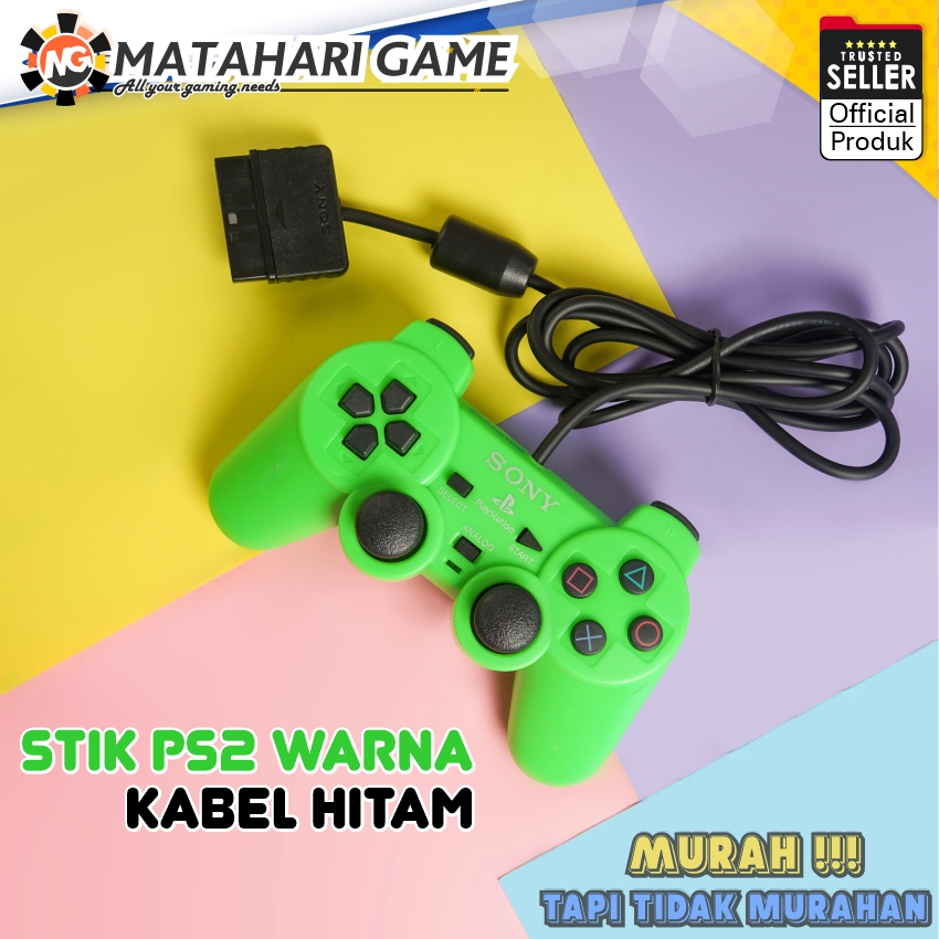 Stik Stick PS2 Playstation 2 Sony Warna Hijau / Getar