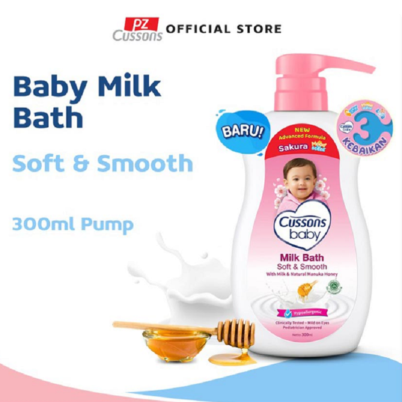 Cussons Baby Milk Bath Soft Smooth | Mild Gentle Pump 300 ml