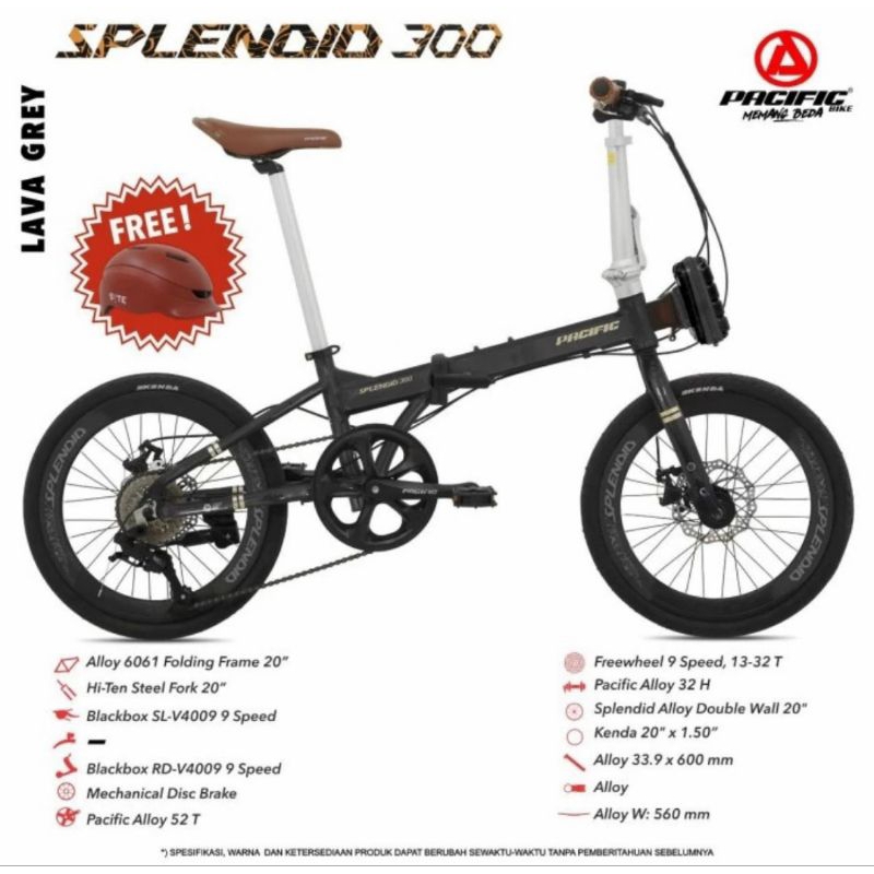 Sepeda Lipat 20 inch Pacific Splendid 300 Alloy 9 Speed