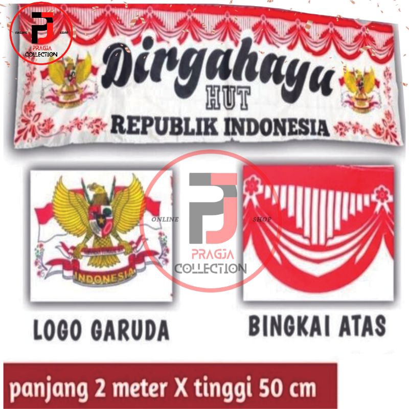 Bendera merah putih panjang bendera Indonesia garuda bendera gapura bendera gang