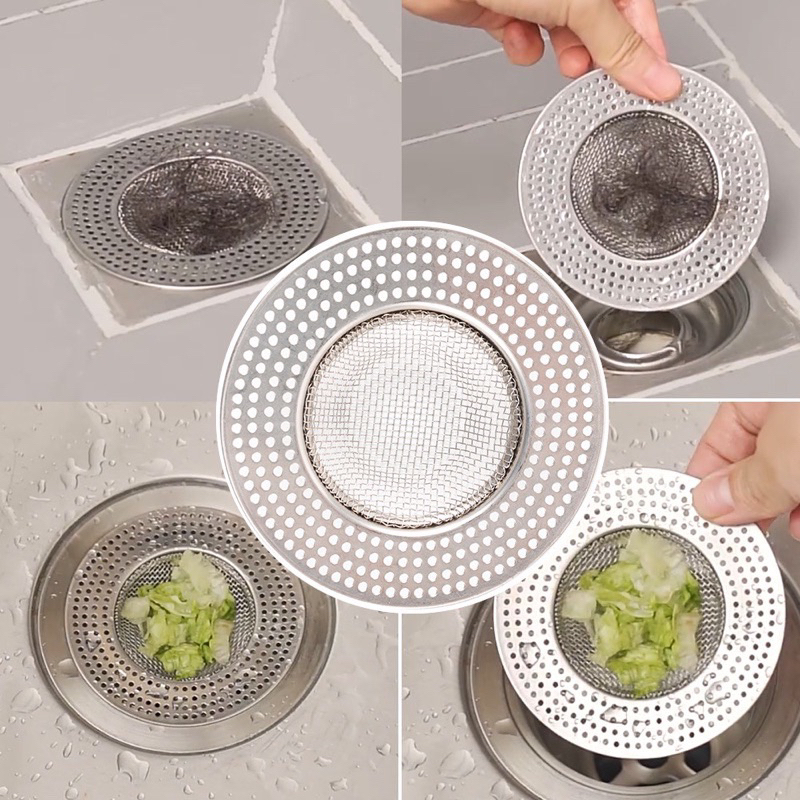 MJ88 Saringan Air Kamar Mandi Stainless Sink Filter Strainer Wastafel/Saringan Penutup Wastafel Bahan Stainless/Saringan Air Tempat Cuci Piring Stainless Steel Filter Strainer/Penutup Penyumbat Lubang Saringan Wastafel Stainless Steel Super Murah