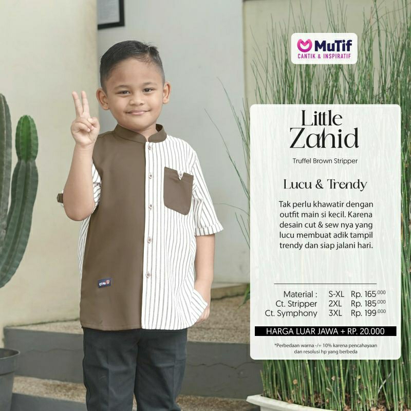 Mutif Sarimbit Zahny Truffle Brown Stripper Mutif Man Zahid Little Mutif Zahny Zahid Baju Muslim Gamis Sarimbit Keluarga Family Series Terbaru Ori Lebaran 2023