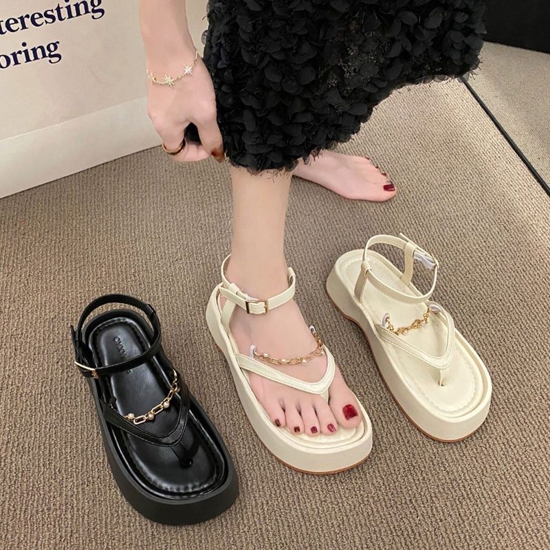 MYSTYLE Elsa Korea Design Sandal Rantai Fashion Wanita Import