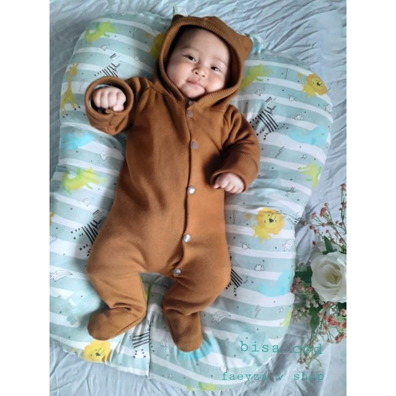 Baju Hangat Bayi Laki Laki Perempuan Usia 0-3 Bulan Karakter Hewan Bahan Lembut