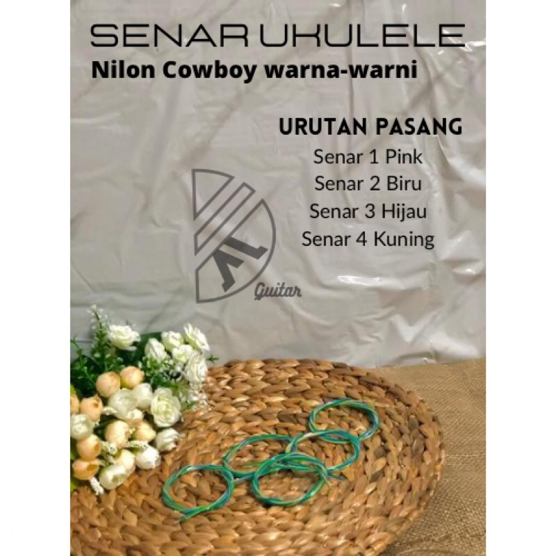 Senar 4 ukulele nilon cowboy warna dan putih
