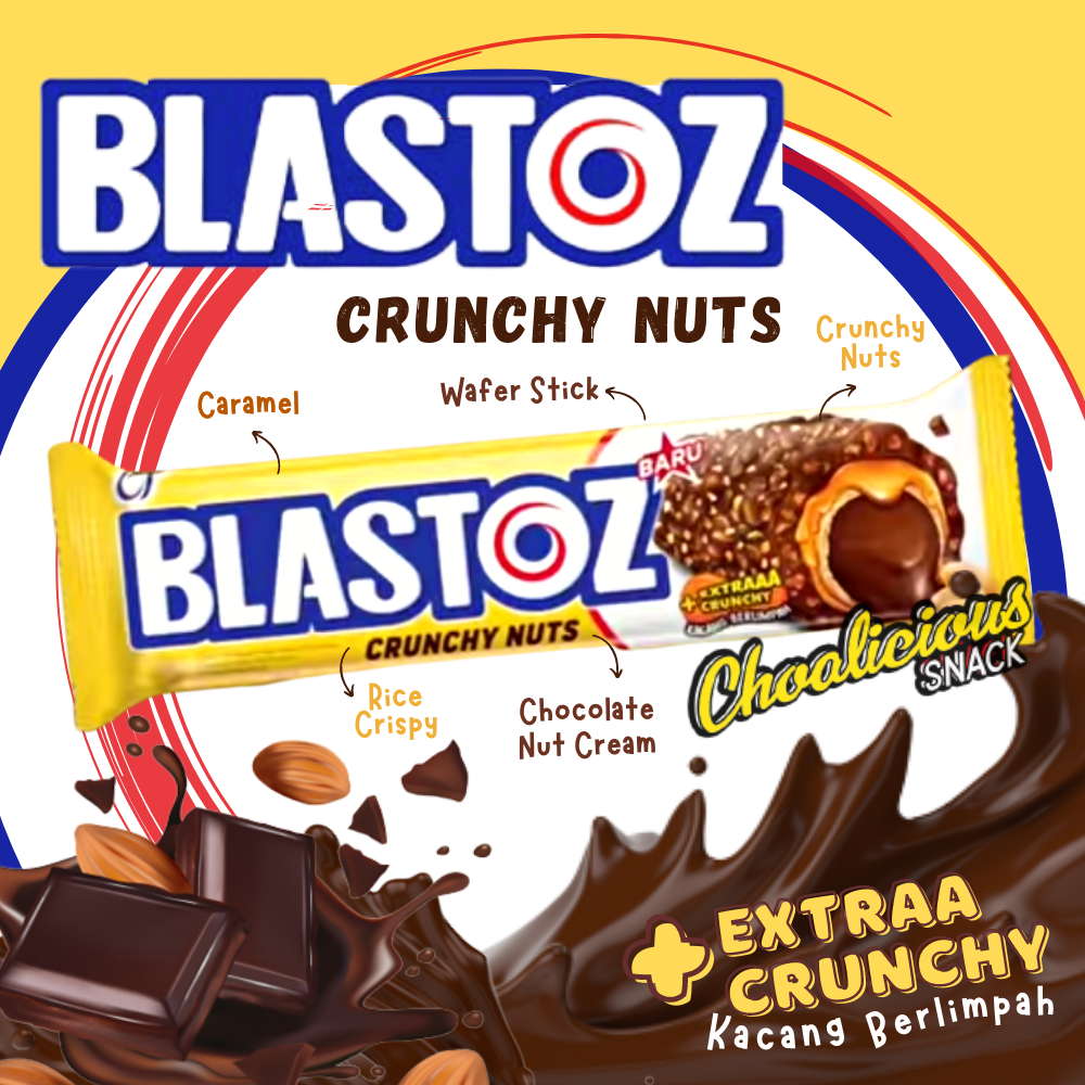 

BLASTOZ Crunchy Nuts @24 gram (1 box isi 12 pcs)