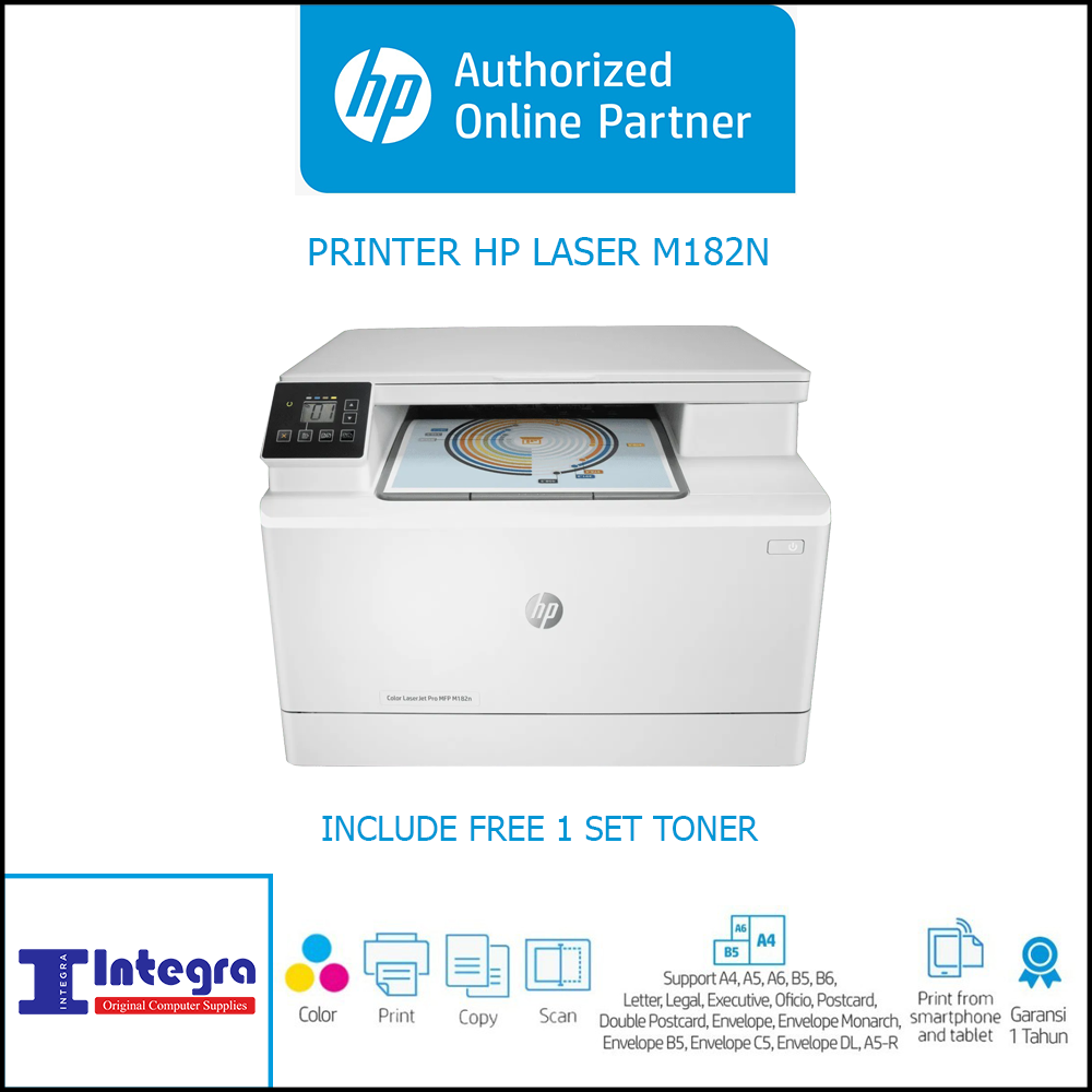 Printer HP Color LaserJet Pro MFP M182n | 182n Print/Scan/Copy/Wireless Toner HP 215A