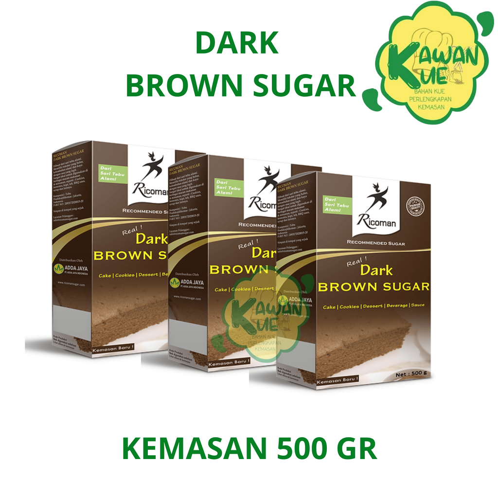 

RICOMAN DARK BROWN SUGAR BUBUK Kemasan 500gr