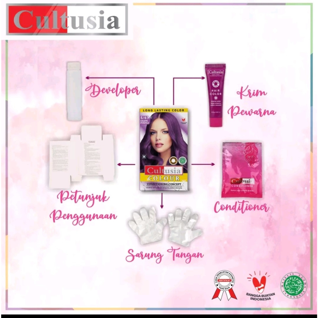 Cultusia Hair Color Grape Purple 5 67 30 ML