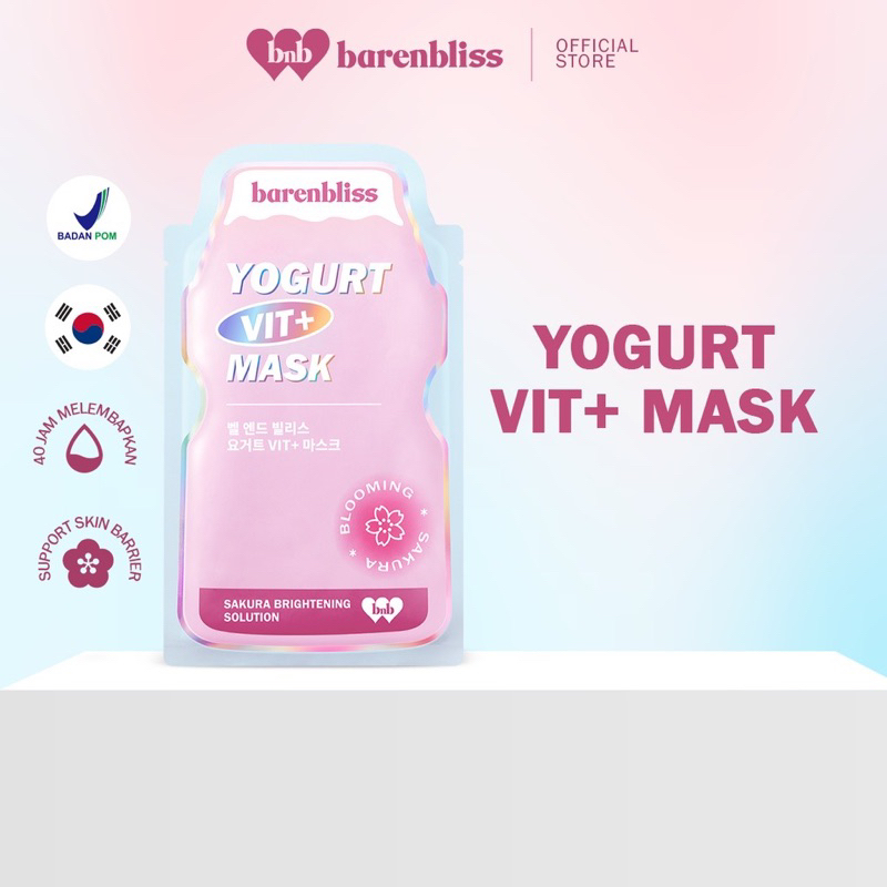BNB barenbliss Yogurt Vit+ Mask Calming Sheet Mask Korea Essence Serum Masker Wajah Skincare 25ml
