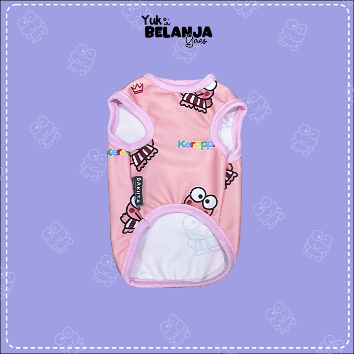 Baju Kucing Bahan Poliester Keroppi Tank Series Terlucu Baju Kucing anjing kelinci Lucu murah Size XS-XXL / Yuk Belanja Gaes!