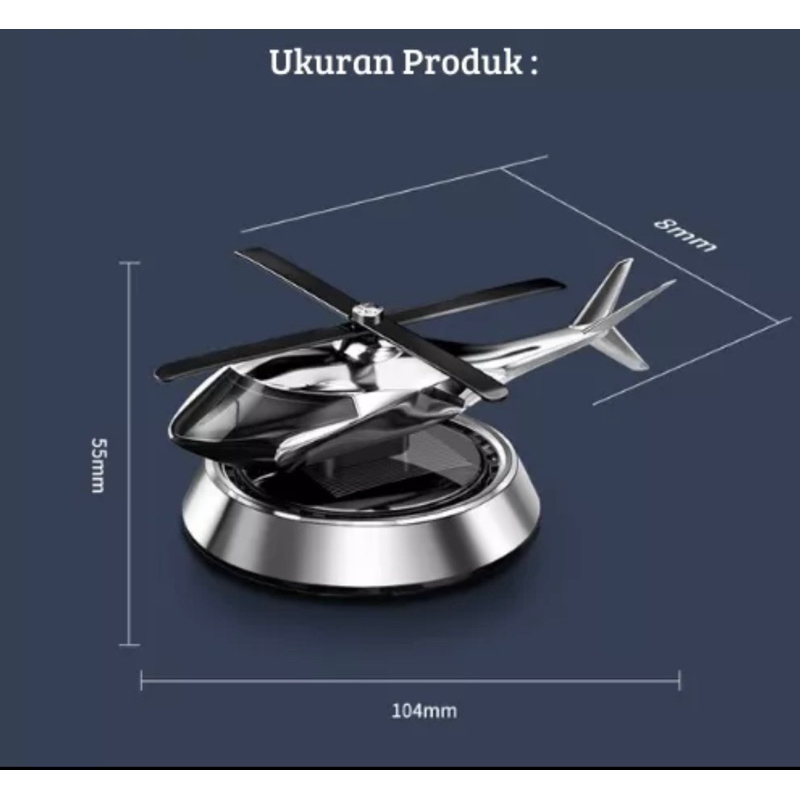 Helikopter Dashboard Mobil Berputar Menggunakan Sinar Matahari dan Mengeluarkan Aroma