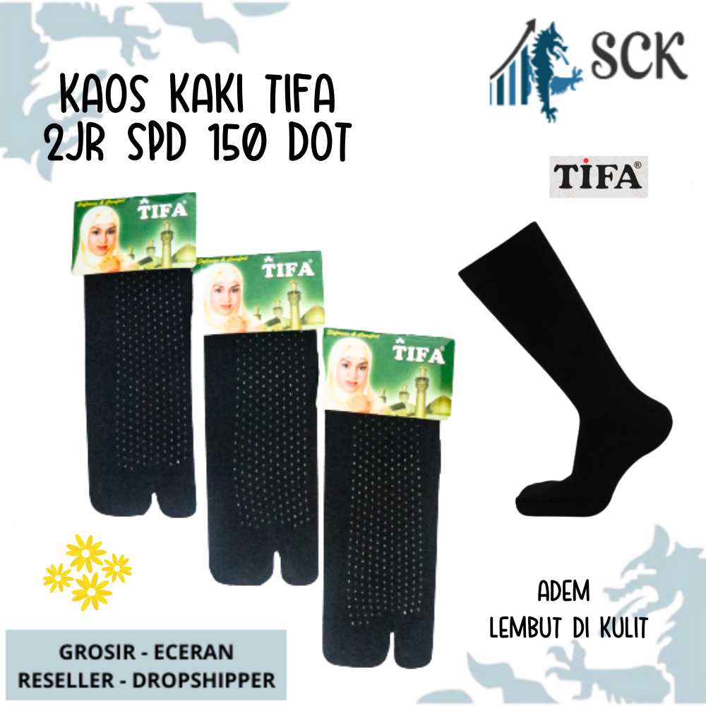 Kaos Kaki Wanita TIFA NYLON 2JR SPD 150 DOT Muslimah / Pakaian Muslim Kebutuhan Perempuan - sckmenwear GROSIR