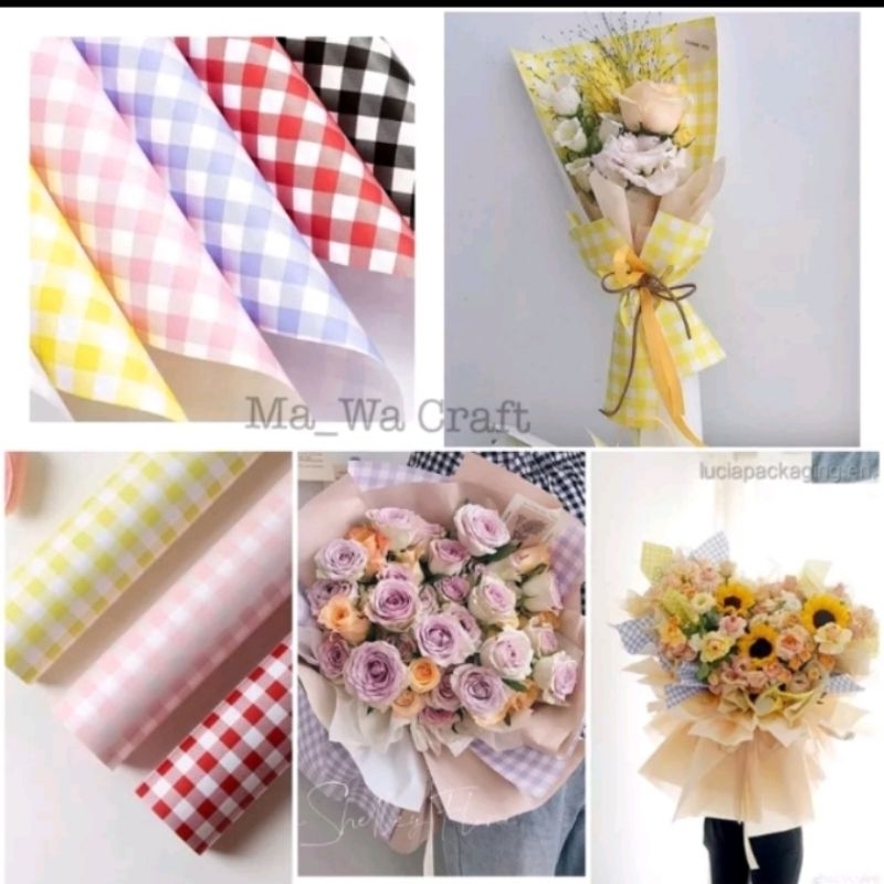 

Kertas Buket Motif Kotak/Flower Wraping (wajib beli kardus)