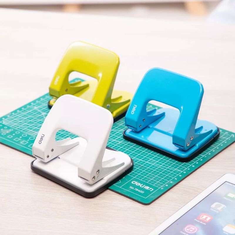 

ATK-POINT | DELI Paper punch / pembolong kertas Metal 2 lubang uk.Besar 20 sheets 0137