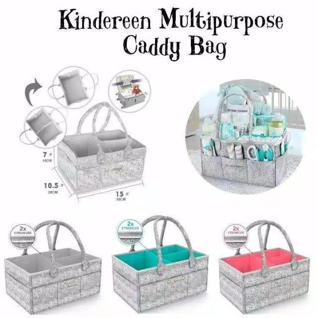 Kinderkeen Multipurpose Caddy Bag / Tas Keranjang Baju Bayi / Keranjang Baju Bayi / Box Baju Bayi / 