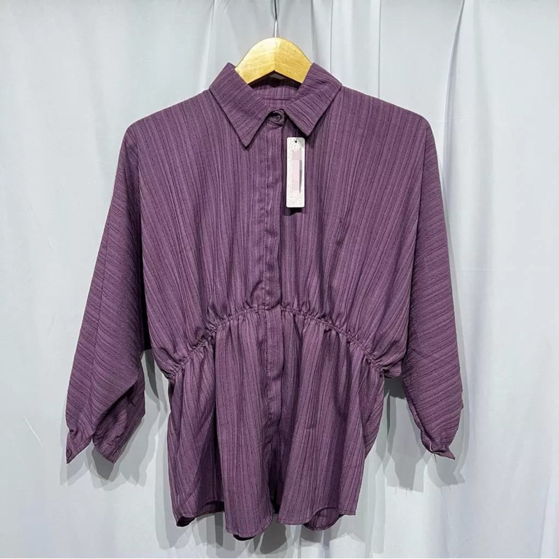 Kemeja Wanita Lady Crush / Alya Shirt Kemeja / Kemeja Oversize / Blouse Kemeja Wanita / Kemeja Lady Crush Depan Kerut