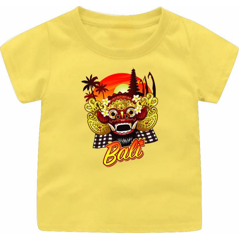 Baju Atasan KAOS BARONG BALI Anak Cewek-Cowok usia 1-12Tahun viral S-3XL