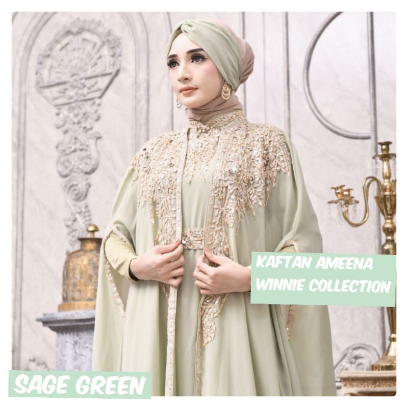 KAFTAN MEWAH CERUTY ARMANY PAYET FREE MANSET &amp; TURBAN