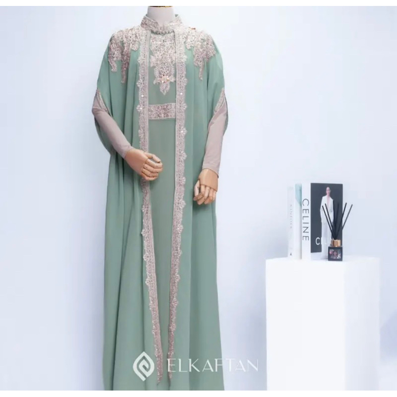 KAFTAN MEWAH CERUTY ARMANY PAYET FREE MANSET &amp; TURBAN