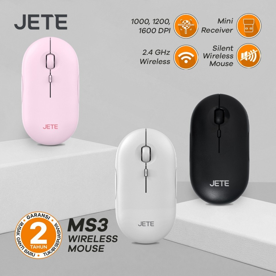 JETE MS3 Silent Mouse Wireless with USB Receiver